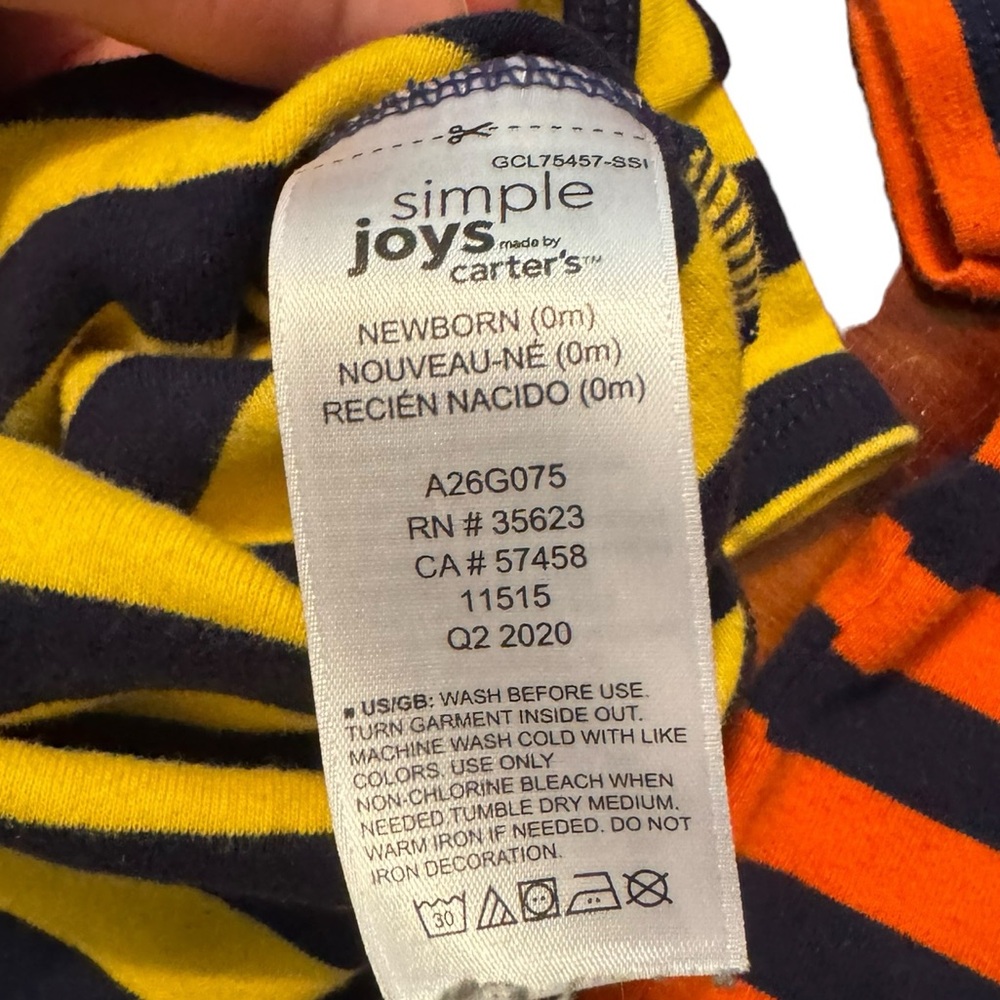 Babies’ Simple Joys Set Of 5 Gender Neutral Short Sleeved Onesies. Size Newborn. - Picture 7 of 7